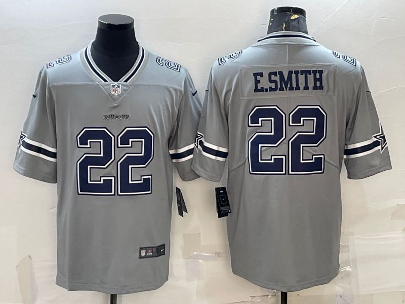 Men Dallas Cowboys 22 E.smith Grey 2022 Nike Limited Vapor Untouchable NFL Jersey
